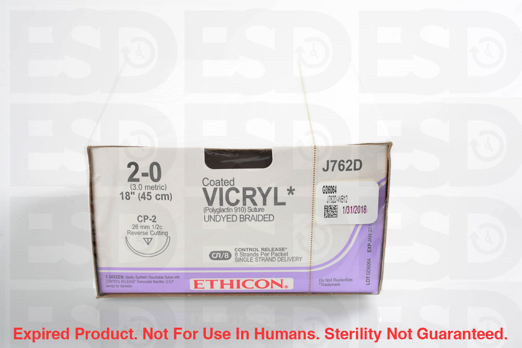 ETHICON SUTURE: J762D-Box-EXPIRED